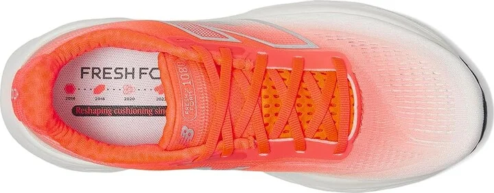 New Balance Fresh Foam X 1080v14 Women's Shoes Urgent Red/Silver Metallic/Light Silver Metallic : 5 D - Wide, Synthetic - Image 2