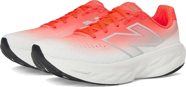 New Balance Fresh Foam X 1080v14 Women's Shoes Urgent Red/Silver Metallic/Light Silver Metallic : 5 D - Wide, Synthetic
