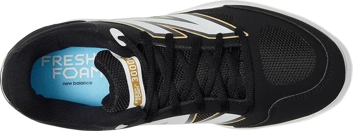 New Balance Fresh Foam X 3000v7 Baseball Cleats Men's Shoes Black/White : 6 D - Medium, Leather/Rubber - Image 2