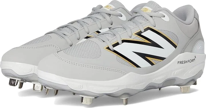 New Balance Fresh Foam X 3000v7 Baseball Cleats Men's Shoes Raincloud/White : 15 D - Medium, Leather/Rubber