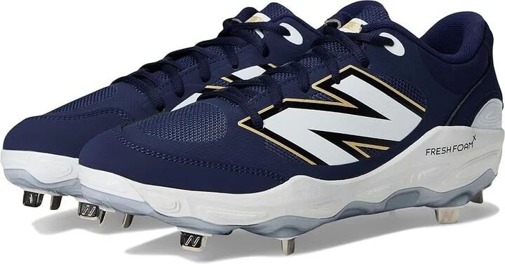 New Balance Fresh Foam X 3000v7 Baseball Cleats Men's Shoes Team Navy/White : 6 D - Medium, Leather/Rubber
