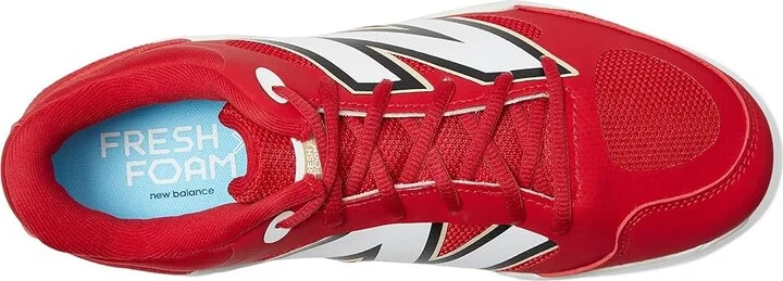 New Balance Fresh Foam X 3000v7 Baseball Cleats Men's Shoes Team Red/White : 6 D - Medium, Leather/Rubber - Image 2