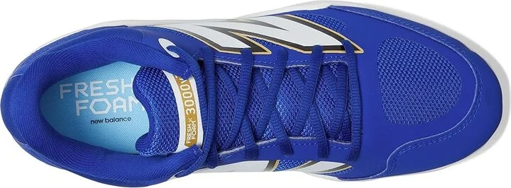 New Balance Fresh Foam X 3000v7 Baseball Cleats Men's Shoes Team Royal/White : 6 D - Medium, Leather/Rubber - Image 2