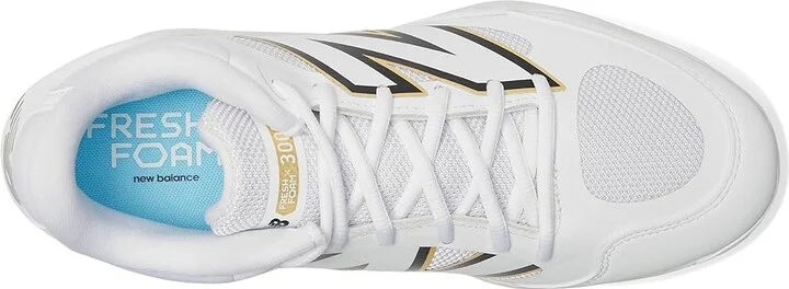 New Balance Fresh Foam X 3000v7 Baseball Cleats Men's Shoes White/Black : 14 D - Medium, Leather/Rubber - Image 2