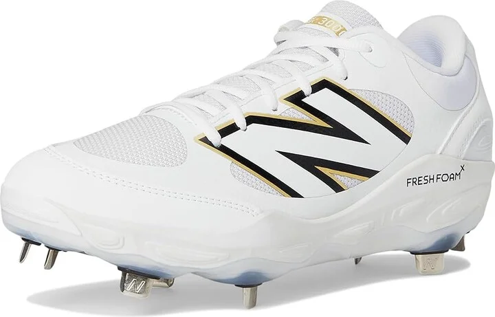 New Balance Fresh Foam X 3000v7 Baseball Cleats Men's Shoes White/Black : 14 D - Medium, Leather/Rubber - Image 5