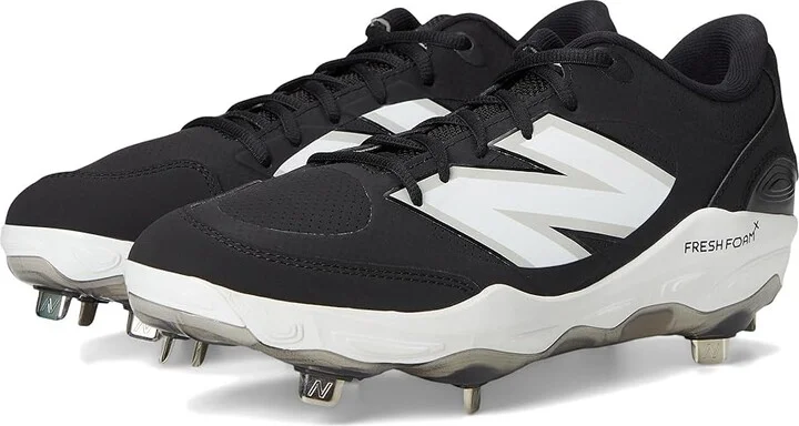 New Balance Fresh Foam X 3000v7 Synthetic Baseball Cleats Men's Shoes Black/White : 7 D - Medium