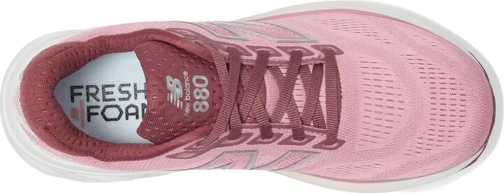 New Balance Fresh Foam X 880 v15 Women's Running Shoes Washed Burgundy/Pink Taffy/Silver Metallic : 6 B - Medium, Synthetic - Image 2