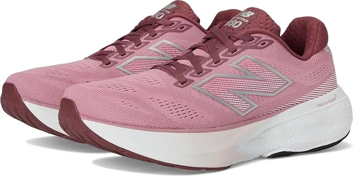 New Balance Fresh Foam X 880 v15 Women's Running Shoes Washed Burgundy/Pink Taffy/Silver Metallic : 6 B - Medium, Synthetic