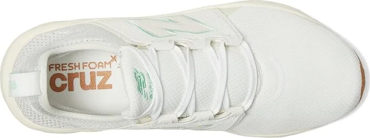 New Balance Fresh Foam X Cruz v3 Women's Shoes Sea Salt/Lab Green/Permafrost : 8 B - Medium, Textile - Image 2