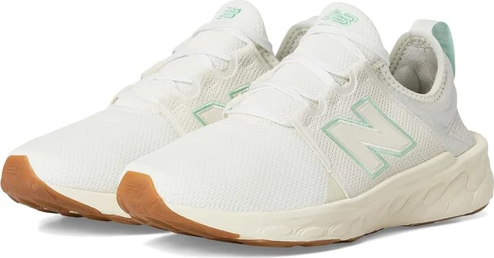 New Balance Fresh Foam X Cruz v3 Women's Shoes Sea Salt/Lab Green/Permafrost : 8 B - Medium, Textile