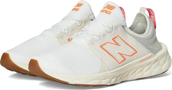 New Balance Fresh Foam X Cruz v3 Women's Shoes Sea Salt/Urgent Red/Permafrost : 8.5 B - Medium, Textile