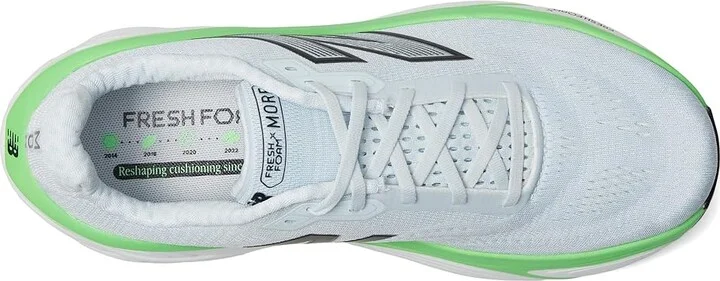 New Balance Fresh Foam X More v5 Men's Shoes Ice Blue/Electric Jade/Black : 15 EE - Wide - Image 2