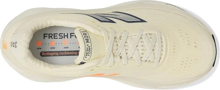 New Balance Fresh Foam X More v5 Women's Shoes Angora/Sea Salt/Hot Mango : 10 B - Medium, Textile - Image 2