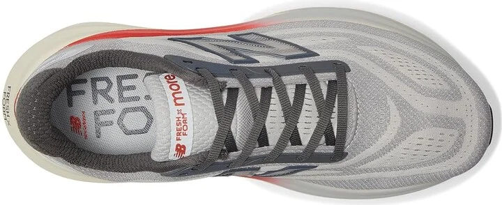 New Balance Fresh Foam X More v6 Men's Running Shoes Grey Matter/True Red/Castlerock : 16 EE - Wide, Textile - Image 2