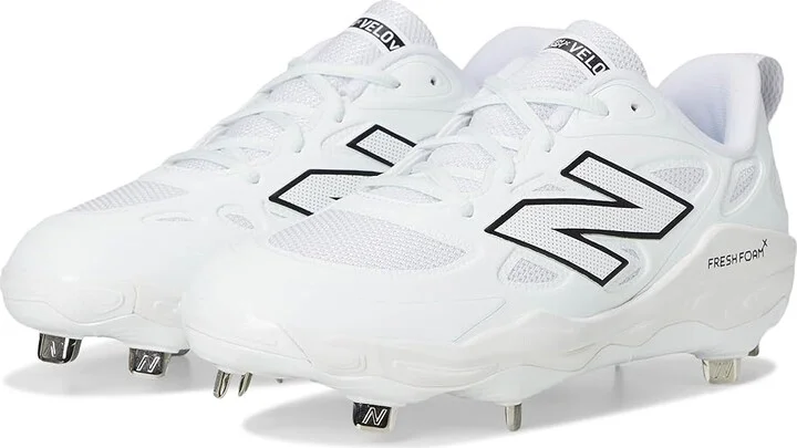 New Balance Fresh Foam X Velov4 Metal Softball Cleats Women's Shoes White/Black : 13 D - Wide, Rubber