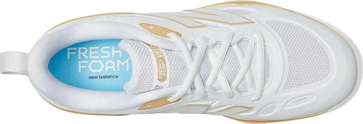 New Balance Fresh Foam X Velov4 Metal Softball Cleats Women's Shoes White/Gold : 5 B - Medium, Rubber - Image 2