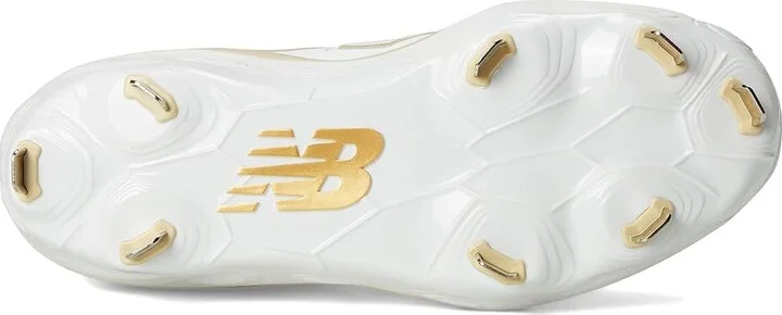 New Balance Fresh Foam X Velov4 Metal Softball Cleats Women's Shoes White/Gold : 5 B - Medium, Rubber - Image 3