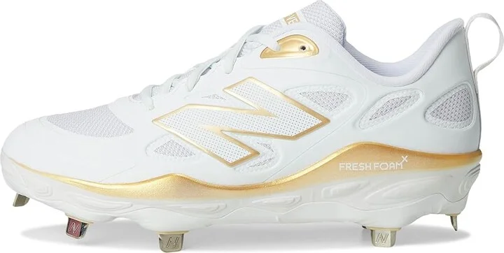 New Balance Fresh Foam X Velov4 Metal Softball Cleats Women's Shoes White/Gold : 5 B - Medium, Rubber - Image 6