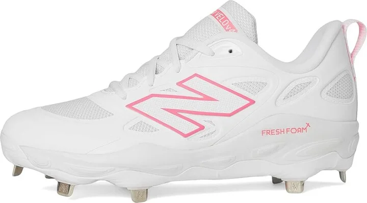 New Balance Fresh Foam X Velov4 Metal Softball Cleats Women's Shoes White/Ultra Pink : 12 B - Medium, Rubber - Image 6