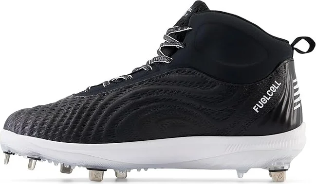 New Balance FuelCell 4040 v7 Mid-Metal Baseball Cleats Men's Shoes Black/Optic White : 6 D - Medium, Leather/Textile - Image 4