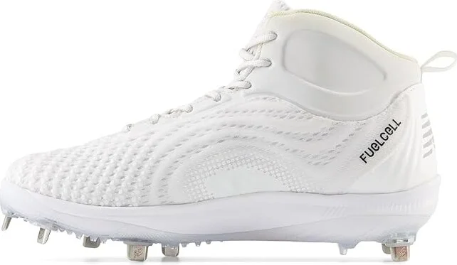 New Balance FuelCell 4040 v7 Mid-Metal Baseball Cleats Men's Shoes Optic White/Raincloud : 6 D - Medium, Leather/Textile - Image 4