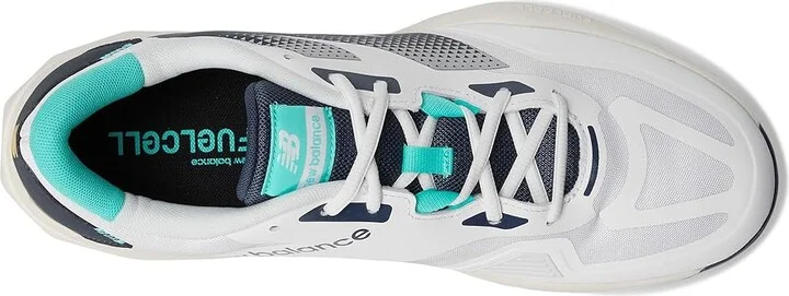 New Balance FuelCell 796V4 Tennis Shoes Men's Shoes White/Nb Navy/Cyber Jade : 7.5 D - Medium, Rubber - Image 2