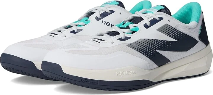New Balance FuelCell 796V4 Tennis Shoes Men's Shoes White/Nb Navy/Cyber Jade : 7.5 D - Medium, Rubber