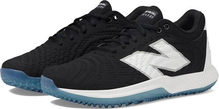 New Balance FuelCell FUSE v4 Turf Trainer Softball Cleats Women's Shoes Black/Optic White : 5 B - Medium