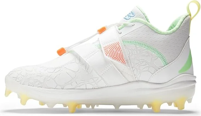 New Balance FuelCell Lindor v2 Comp Baseball Cleats Shoes Optic White/Neon Dragonfly : US Men's 11.5 - Women's 13 D - Medium, Textile - Image 4
