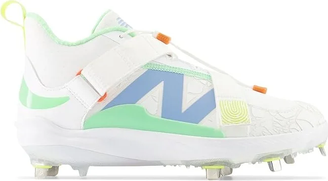 New Balance FuelCell Lindor v2 Metal Baseball Cleats Men's Shoes Optic White/Neon Dragonfly : 6 D - Medium - Image 5