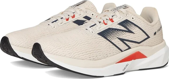 New Balance FuelCell Propel v5 Men's Shoes Linen/Nb Navy/Neo Flame : 10 EE - Wide, Textile