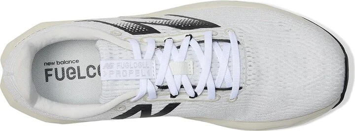 New Balance FuelCell Propel v5 Men's Shoes White/Black Cement/Linen : 10.5 D - Medium, Textile - Image 2