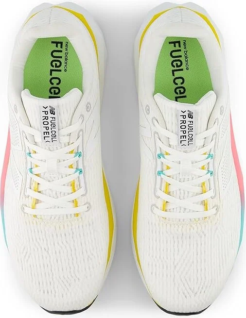 New Balance FuelCell Propel v5 Men's Shoes White/Ginger Lemon : 13 EE - Wide, Textile - Image 2