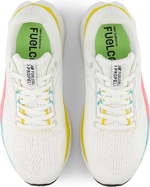New Balance FuelCell Propel v5 Women's Shoes White/Cyber Jade : 6 D - Wide, Synthetic - Image 2