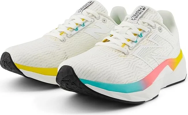 New Balance FuelCell Propel v5 Women's Shoes White/Cyber Jade : 6 D - Wide, Synthetic