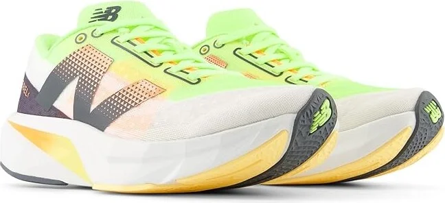New Balance FuelCell Rebel v4 Men's Shoes White/Bleached Lime Glow : 7.5 D - Medium, Synthetic