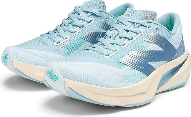 New Balance FuelCell Rebel v4 Women's Shoes Quarry Blue/Chrome Blue : 7 D - Wide, Synthetic