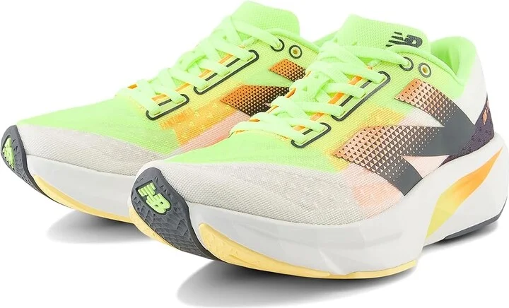 New Balance FuelCell Rebel v4 Women's Shoes White/Bleached Lime Glo : 5 B - Medium, Synthetic
