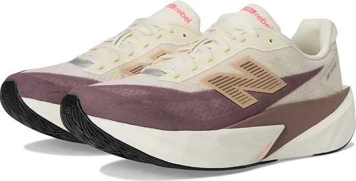 New Balance FuelCell Rebel v5 Men's Running Shoes Angora/Earth Shadow/Sea Salt : 4 EE - Wide, Textile