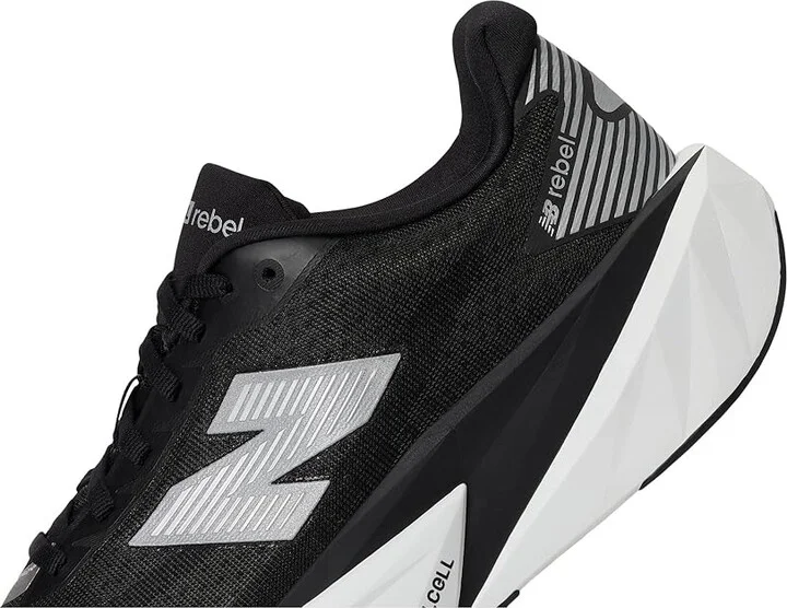 New Balance FuelCell Rebel v5 Men's Running Shoes Black/Silver Metallic/White : 15 EE - Wide, Textile - Image 7