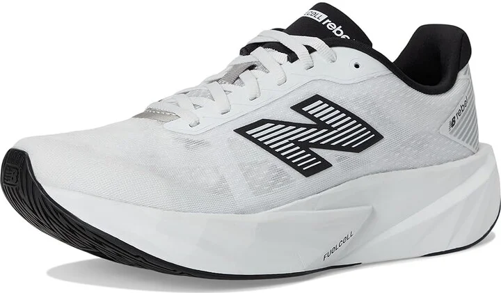 New Balance FuelCell Rebel v5 Men's Running Shoes White/Black/Silver Metallic : 10.5 EE - Wide, Textile - Image 5