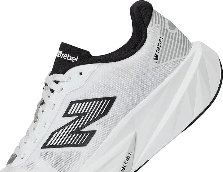 New Balance FuelCell Rebel v5 Men's Running Shoes White/Black/Silver Metallic : 10.5 EE - Wide, Textile - Image 7