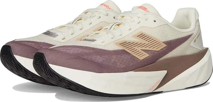 New Balance FuelCell Rebel v5 Women's Running Shoes Angora/Earth Shadow/Sea Salt : 6.5 D - Wide, Textile