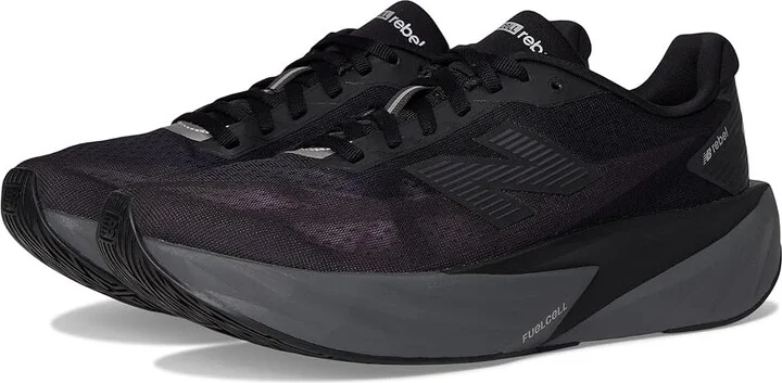 New Balance FuelCell Rebel v5 Women's Running Shoes Black/Castlerock/Black Cement : 6 D - Wide, Textile