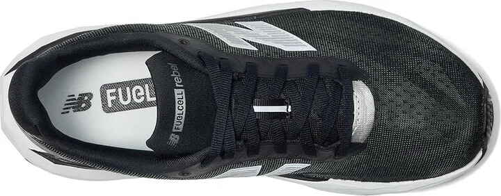 New Balance FuelCell Rebel v5 Women's Running Shoes Black/White/Silver Metallic : 8.5 D - Wide, Textile - Image 2
