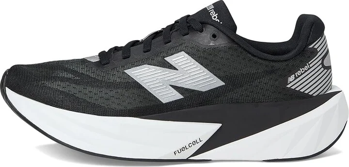 New Balance FuelCell Rebel v5 Women's Running Shoes Black/White/Silver Metallic : 8.5 D - Wide, Textile - Image 6