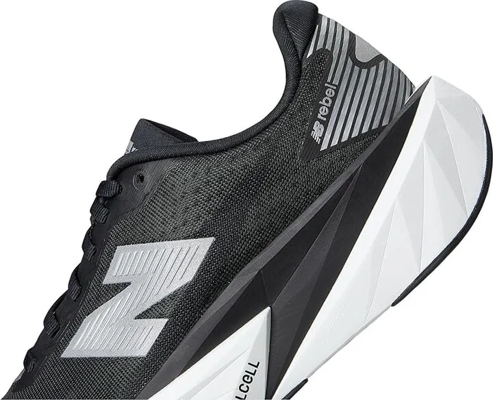 New Balance FuelCell Rebel v5 Women's Running Shoes Black/White/Silver Metallic : 8.5 D - Wide, Textile - Image 7