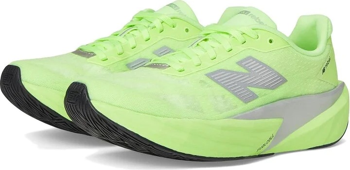 New Balance FuelCell Rebel v5 Women's Running Shoes Lab Green/Silver Metallic/White : 10 D - Wide, Textile