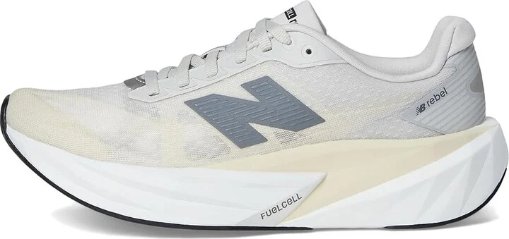 New Balance FuelCell Rebel v5 Women's Running Shoes Linen/Grey Matter/White : 6.5 D - Wide, Textile - Image 6