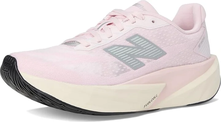 New Balance FuelCell Rebel v5 Women's Running Shoes Pink Granite/Silver Metallic/Linen : 5 B - Medium, Textile - Image 5